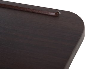 HOMCOM Masă auxiliară cu roți pentru canapea și pat Înălțime reglabilă și cadru din oțel 77x40x76-100 cm Nuc închis | Aosom Romania