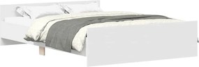vidaXL Cadru de pat cu tăblie, alb, 150x200 cm