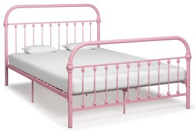 284514 vidaXL Cadru de pat, roz, 160 x 200 cm, metal