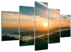 Tablou cu soarele răsărind deasupra mării (150x105 cm)