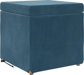 vidaXL Taburet albastru 41 x 41 x 40 cm Catifea și lemn stratificat