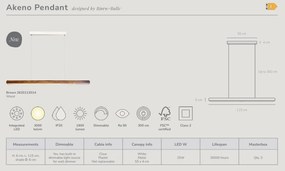 Lustra suspendata LED design liniar din lemn Akeno