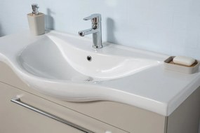 Set Mobilier Baie Arches, Include Baza Lavoar, Lavoar și Oglinda, 100 cm, Latte
