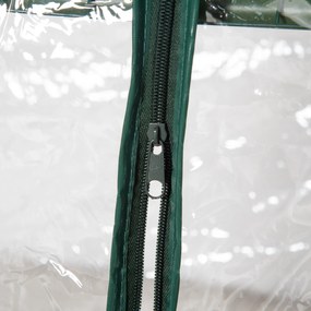 Outsunny Mini-Seră Portabilă cu Înveliș Plastic și Cadru Metalic, 3 Rafturi, Ușă cu Fermoar, 69x49x125 cm, Transparent | Aosom Romania