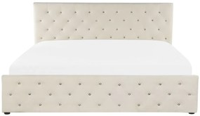 Pat matrimonial 180 cm AMESIA (bej) (cu somieră și sp. depozitare). 1023466
