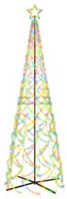Brad de Craciun conic, 500 LED-uri, multicolor, 100x300 cm Multicolour, 300 x 100 cm, Becuri LED in forma zigzag, 1
