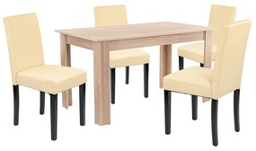 Set de masă Leon 4+1 stejar Sonoma-bej