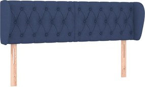 vidaXL Tăblie de pat cu aripioare, albastru, 163x23x78/88 cm textil