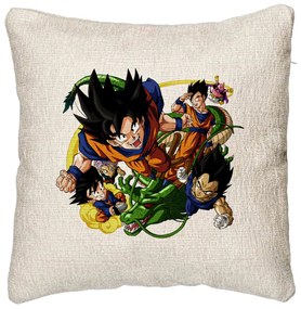 Perna Decorativa Canapea cu Dragonball characters, 40x40 cm, Cu fermoar