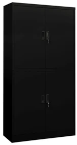 vidaXL Dulap de birou, negru, 90x40x180 cm, oțel
