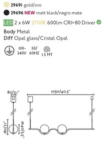 Lustra LED suspendata design modern LE VITA LED Gold 29691