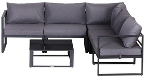 Outsunny set mobilier grădină 6 piese, canapele, colțar, masă auxiliară, aluminiu poliester, perne, pentru 4-5 Persoane | Aosom Romania