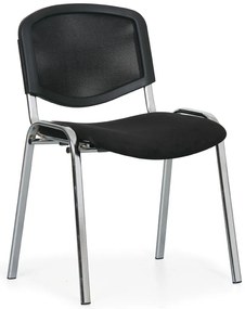 Scaun de conferinta Viva Mesh - picioare cromate, negru