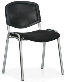 Scaun de conferinta Viva Mesh - picioare cromate, negru