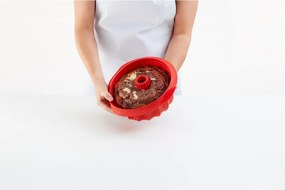 Forma pentru copt chec Lekue 1009480, Ø22x8 cm, 1 L, Silicon platinat, -60°C / +220°C, Rosu