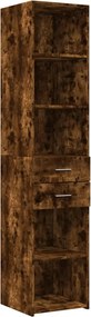 vidaXL Dulap înalt, stejar fumuriu, 40x42,5x185 cm, lemn prelucrat