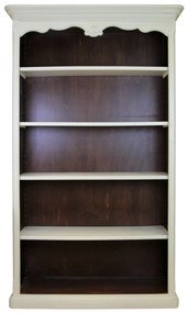 Biblioteca Tresor din lemn alb cu maro inchis 120x42x207 cm