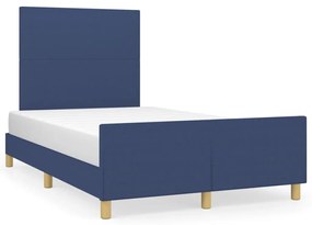 3270505 vidaXL Cadru de pat cu tăblie, albastru, 120x190 cm, material textil