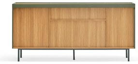 Comodă verde/în culoare naturală joasă cu aspect de lemn de stejar 165x78 cm Arista – Teulat