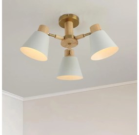 Brilagi - Lustră aplicată LUND WOOD 3xE27/40W/230V Ø 50 cm, lemn de cauciuc