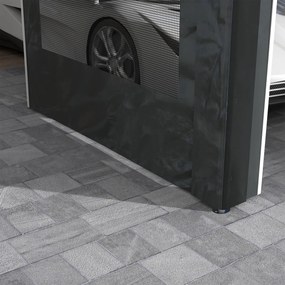 Outsunny Pavilion de Grădină cu Înălțime Reglabilă, 4 Uși și 4 Ferestre, 6x3 m, Gri Închis | Aosom Romania