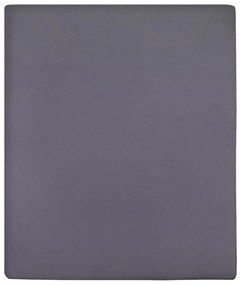 Cearsaf de pat cu elastic, 2 buc., antracit, 180x200 cm, bumbac