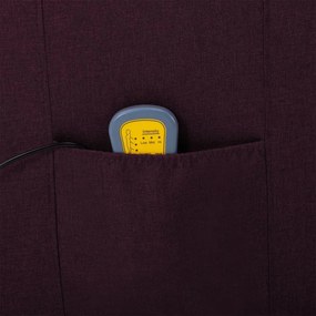 Fotoliu de masaj rabatabil electric, violet, material textil 1, Violet