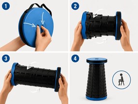 Scaun de camping CAMPIO telescopic 45 cm, negru
