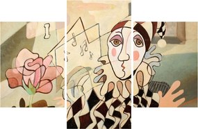 Tablou - Cubismul - arlechin și trandafir (90x60 cm)