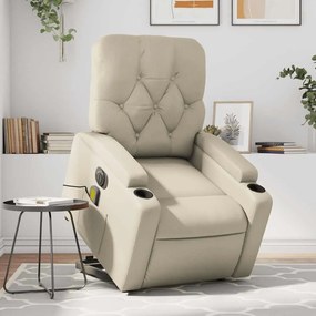 vidaXL Fotoliu electric masaj rabatabil cu ridicare, crem