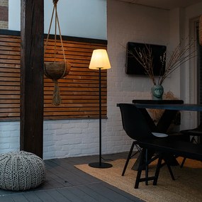 Lampă de podea pentru exterior neagră cu abajur alb IP65 25 cm - Virginia