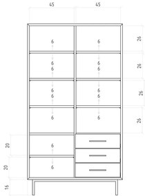 Bibliotecă din lemn de stejar 97x176 cm Abies – The Beds