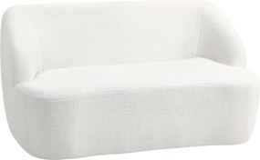 HOMCOM Canapea 2 Locuri, Design Curbat, Canapea cu Material Textil Moale, pentru Living, Dormitor, Birou la Domiciliu, Crem | Aosom Romania