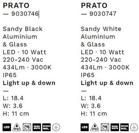 Aplica LED iluminat exterior ambiental, IP65, PRATO alb