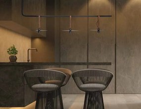 Lustra LED decorativa design modern Kurt negru