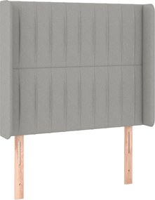 vidaXL Tăblie de pat cu aripioare gri deschis 83x16x118/128 cm textil