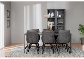 Vitrină neagră din lemn masiv de stejar 95x195 cm Everett - Rowico