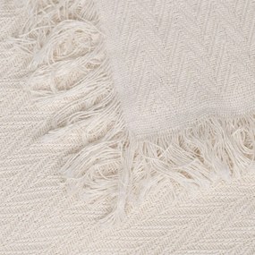 Cuvertură crem din bumbac reciclat 180x260 cm Spike – Ixia