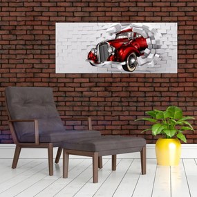 Tablou - Mașină roșie (120x50 cm)