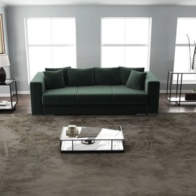 Canapea extensibilă dumonde cu ladă de depozitare si sezut confortabil din spuma high-density, Gloria Ambience Verde 240x100 cm