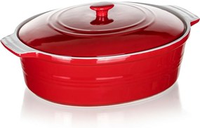 Foma ovală cu capac Banquet Culinaria Red 3,6 l, 3,6 l