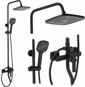 Baterie pentru dus Argus negru mat