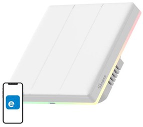 Intrerupator de Perete Inteligent WiFi cu Touch Sonoff TX Ultimate T5 3 canale