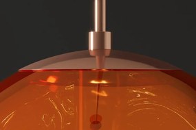 Lustra, Pendul modern cu glob sticla cupru LIQUID DIAMOND 35cm