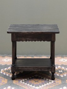 Masuta laterala, din lemn de mango, cu aspect vintage, Charlotte