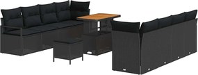 vidaXL Set de canapele pentru grădină cu pernă Negru 90 x 55 x 71 cm