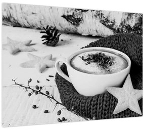Tablou pe sticlă - Cappuccino de iarnă (70x50 cm)