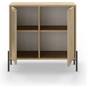 Comodă în culoare naturală joasă cu aspect de lemn de stejar 80x80 cm Inca – Marckeric