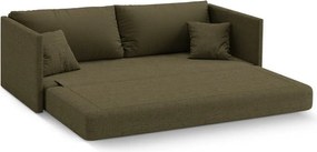 Canapea verde extensibilă cu tapițerie din chenille 209 cm Shannon – Cosmopolitan Design