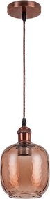 Brilagi - Lustra LED suspendată pe cablu R GLASS 1xE27/60W/230V Ø 14 cm cupru/maro fumuriu